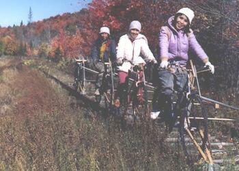 Sudjai, sister Pah, and sister Lek enjoying the autumn colors.