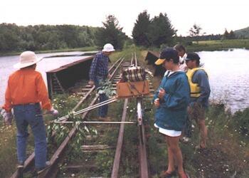 'Gawkers' at the Bog River bridge.