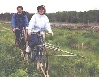 Ted Mack and Sudjai passing Beaver meadows.